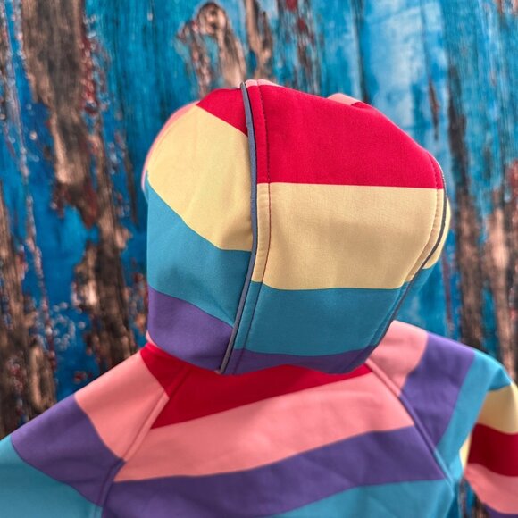 M2C Girls Hooded Fleece Lined Striped Windproof Softshell Jacket 2T - Picture 11 of 12